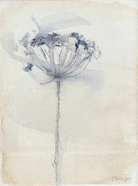 Gea Slotman, Schermbloem, 175 euro, Mixed media on canvas, unframed, 24x18 cm