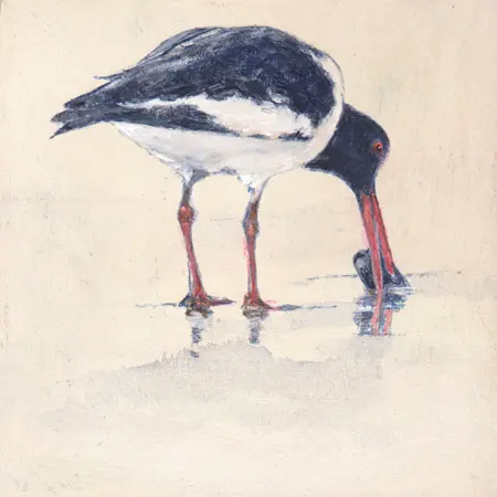 Gea Slotman, Scholekster, Acrylic on wood, 15x15x3 cm, €.110,-