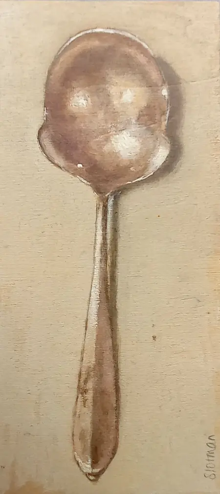 Gea Slotman, Vintage aardappellepel, 165 euro, Acrylic on wood, unframed, 9x20x1 cm