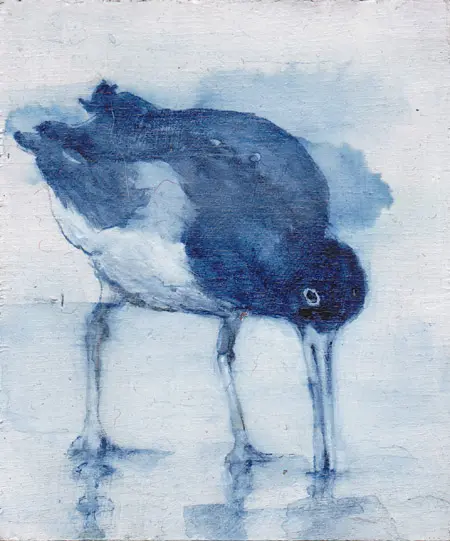 Gea Slotman, Watersnip, Acrylic on panel, 12x10x2 cm, €.75,-