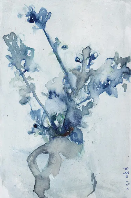 Gea Slotman, Wazig boeket, Acrylic on panel, 30x20x3 cm, €.145,-