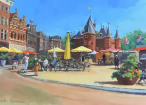 Geke Steenmetz, De Waag, 250 euro, 13x18 cm, Oil on panel in wooden frame