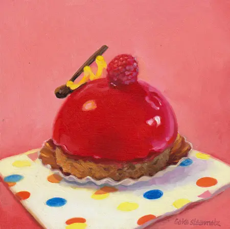 Geke Steenmetz, Glazuurtaartje, 150 euro, Oil on panel, unframed, 15x15 cm