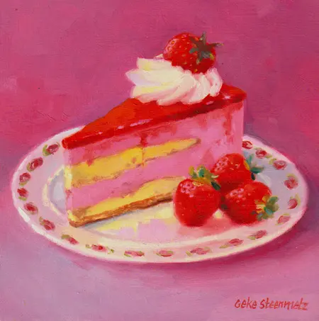 Geke Steenmetz, Kwarkpunt, 150 euro, Oil on panel, unframed, 15x15 cm