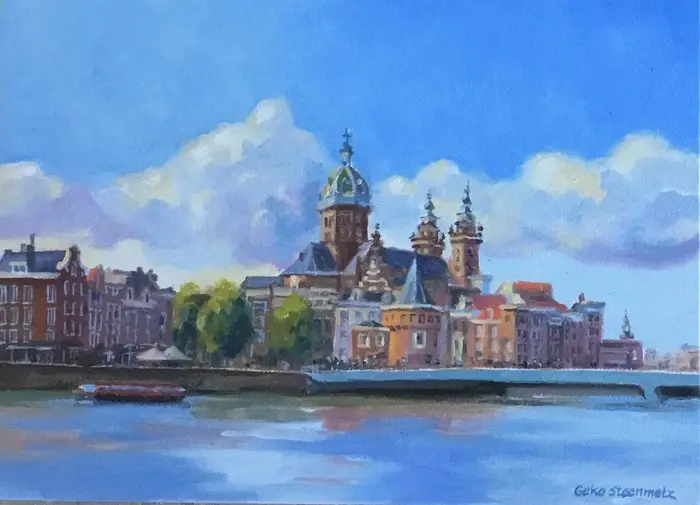 Geke Steenmetz, Nicolaes basiliek, 250 euro, Oil on panel in wooden frame, 13x18 cm