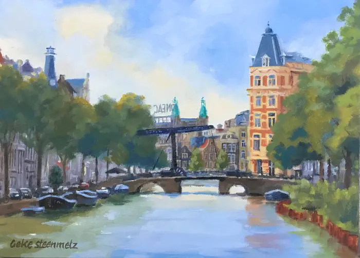 Geke Steenmetz, Tuschinski, 250 euro, Oil on panel in wooden frame, 13x18 cm