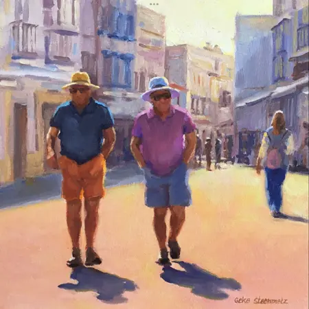 Geke Steenmetz, Zomer, 195 euro, Oil on panel in wooden frame, 15x15 cm