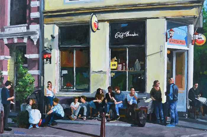 H.J. Hofstra, Club Brandon, Acrylic on canvas, 75x100 cm, €.2700,-