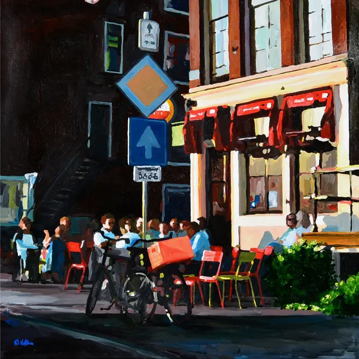 H.J. Hofstra, Magere Brug 2, Acrylic on canvas, 80x85 cm, €.2150,-