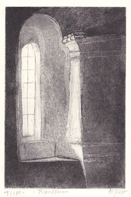 Barbara Wichers Hoeth, Kerkje Franssum, 225 euro, Etching in frame with glass, 30x20 cm