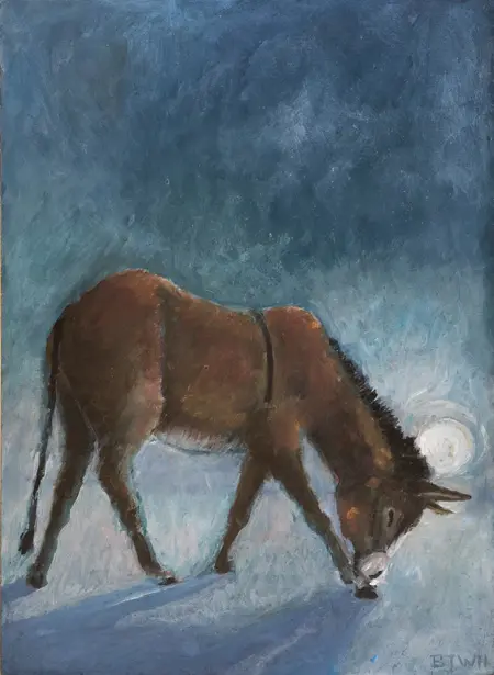 Barbara Wichers Hoeth, Ezel 1, Oil on panel in natural wooden frame, 20x27 cm, €.275,-
