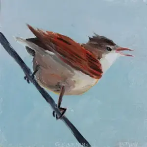 Barbara Wichers Hoeth, Grasmus, Oil on wood, 12x12 cm, €.125,-