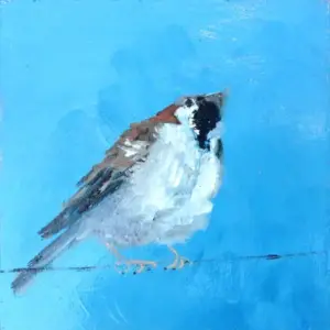 Barbara Wichers Hoeth, Mus 1, Oil on panel, 12x12x4 cm, €.150,-