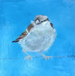 Barbara Wichers Hoeth, Mus 2, Oil on panel, 12x12x4 cm, €.150,-
