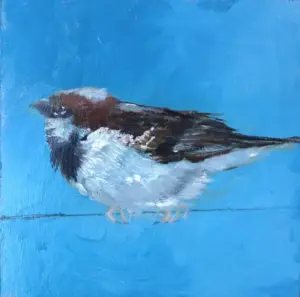 Barbara Wichers Hoeth, Mus 3, Oil on panel, 12x12x4 cm, €.150,-