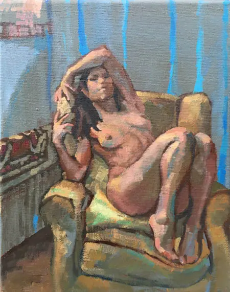 Irma Braat, Handen in licht, Oil on canvas, 30x24 cm, €.275,-