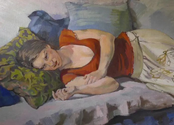 Irma Braat, Meikoningin, Oil on canvas, 61x80 cm, €.1100,-