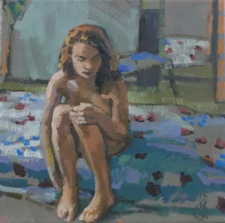 Irma Braat, Ochtendlicht, Oil on canvas, 20x20 cm, €.180,-