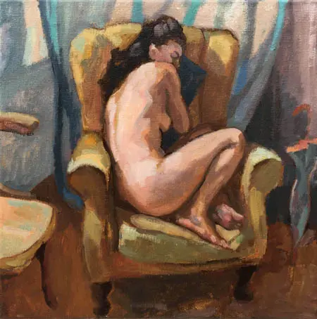 Irma Braat, Opgevouwen, Oil on canvas, 30x30 cm, €.325,-