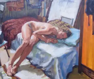 Irma Braat, Oranje Kamerscherm, Oil on canvas, 50x60 cm, €.600,-