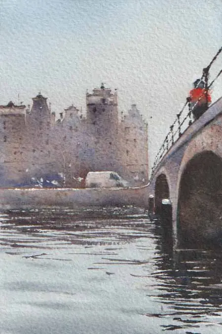 Jan Thiecke, Herenstraat 2 Amsterdam, 125 euro, Watercolour on paper in mount in frame, 15x10 cm
