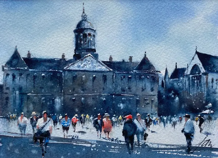Jan Thiecke, Paleis op de Dam, 195 euro, Watercolour in simple wooden frame, 16x12 cm (in frame, 26x20 cm)