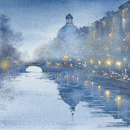 Jan Thiecke, singel, 175 euro, Watercolour in mount and frame, 17x17 cm