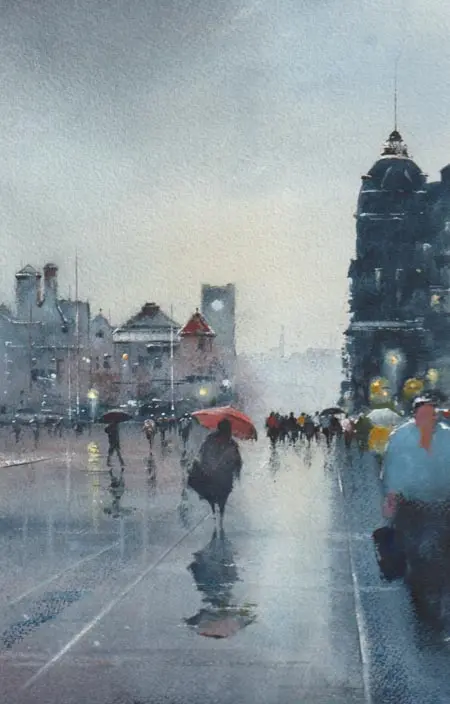 Jan Thiecke, Victoriahotel, 240 euro, Watercolour in mount in wooden frame, 23x15 cm