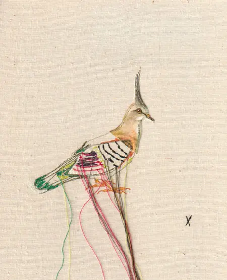 Judith Koning, Tortelduif, 125 euro, Mixed media on linen, unframed, 23x18 cm