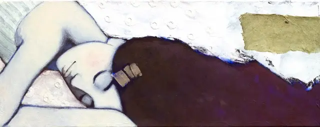 Karine Stader, Afternoon delight, Mixed media on canvas, 20x50 cm, €.400,-