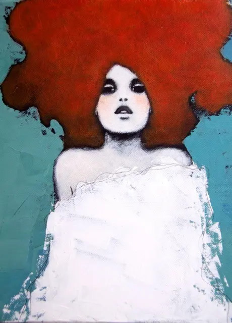 Karine Stader, Breathing, Mixed media on canvas, 30x30 cm, €.360,-