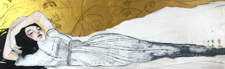 Karine Stader, Doux Sommeil, 640 euro, Mixed media, unframed, 20x60 cm