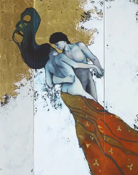 Karine Stader, La Valse, Mixed media on canvas, 100x80 cm, €.2500,-
