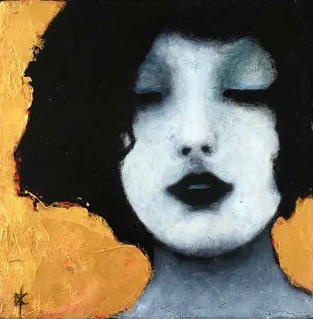 Karine Stader, Pensées, 240 euro, Mixed media, unframed, 20x20 cm