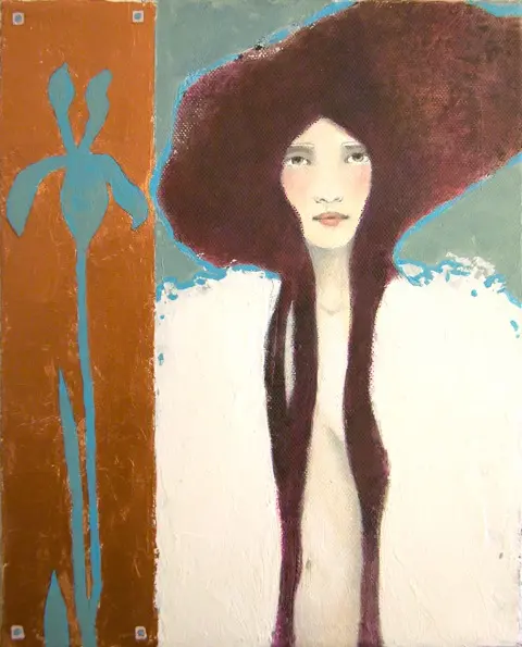 Karine Stader, Perfumed coat, Mixed media on canvas, 30x24 cm, €.280,-