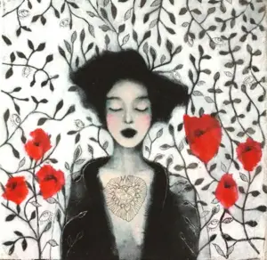 Karine Stader, See with your heartl, Mixed media, 20x20 cm, €.220,-