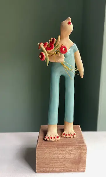 Kiki Demelinne, Aqua bloemen, 125 euro, Ceramic, 23 cm