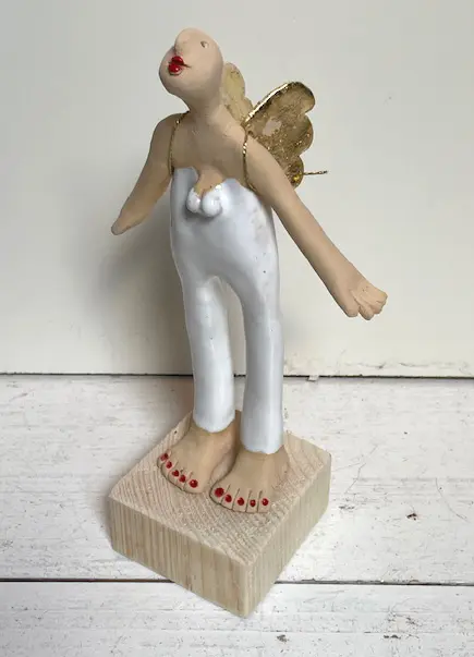 Kiki Demelinne, Engel wit 3, 110 euro, Ceramic, 22 cm