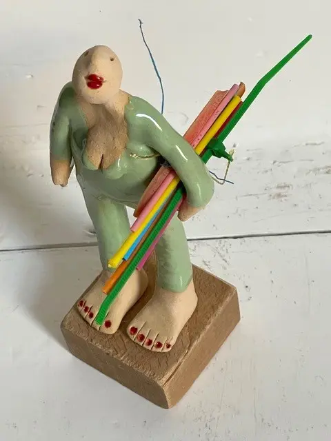 Kiki Demelinne,Groene strandjutter, 90 euro, Ceramic, 17 cm