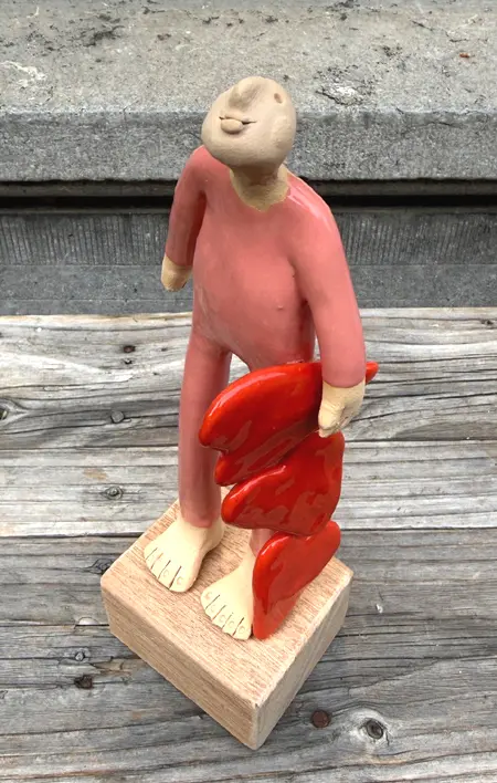 Kiki Demelinne, Hartendief, 145 euro, Ceramic on block, 23x8x6 cm