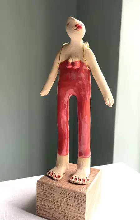 Kiki Demelinne, Rode Engel, 135 euro, Ceramic, 22x9x6 cm