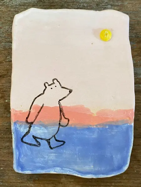 Kiki Demelinne, Tegel Beer, 100 euro, Ceramic, 10x7 cm