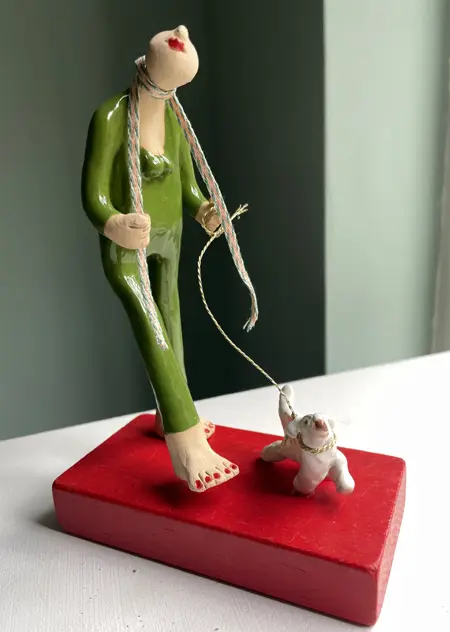 Kiki Demelinne, Wandeling vrouwgreon, 150 euro, Ceramic and toy building block, 18x12x6 cm