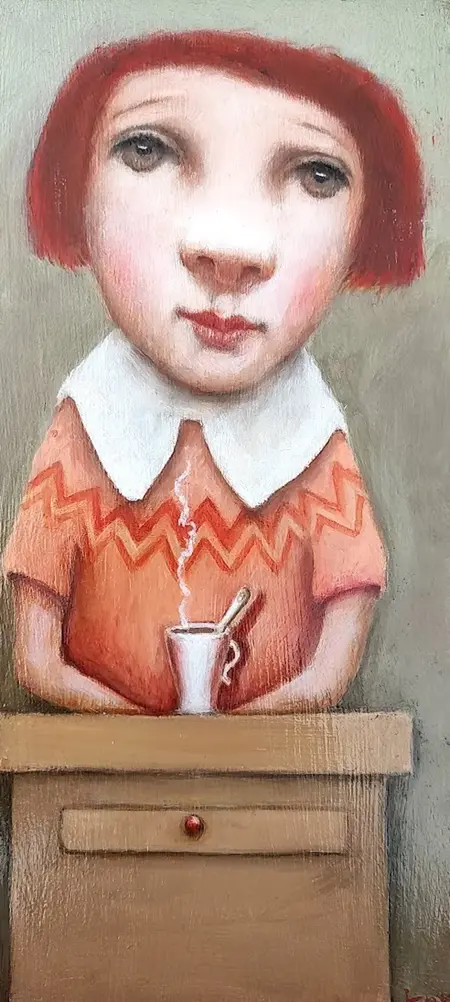 Koos ten Kate, Aafje, 295 euro, Oil on panel in cigar box, 13x18x4 cm