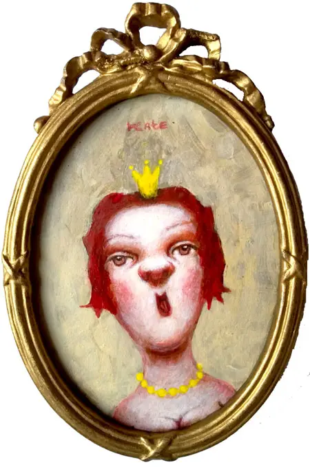 Koos ten Kate, Anoeska, Oil on wood in gold frame, 16,5x12 cm, €.125,-