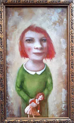 Koos ten Kate, Beatriz, Oil on panel in frame, 35x20 cm, €.475,-