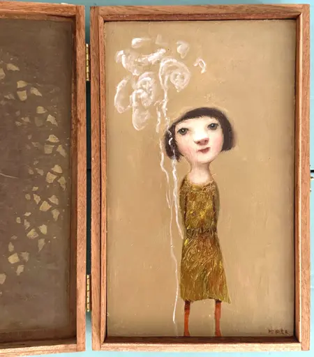 Koos ten Kate, Beau, 395 euro, Oil on panel in cigar box, 15x26x5 cm