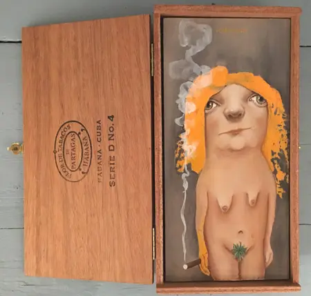 Koos ten Kate, Bonnie, Oil in cigar box, 26x12 cm, €.195,-