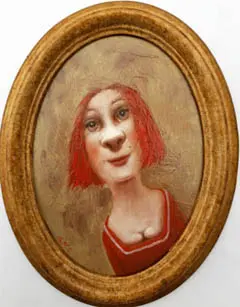 Koos ten Kate, Dede, Oil on panel in frame, 17,5x13 cm, 125,- euro
