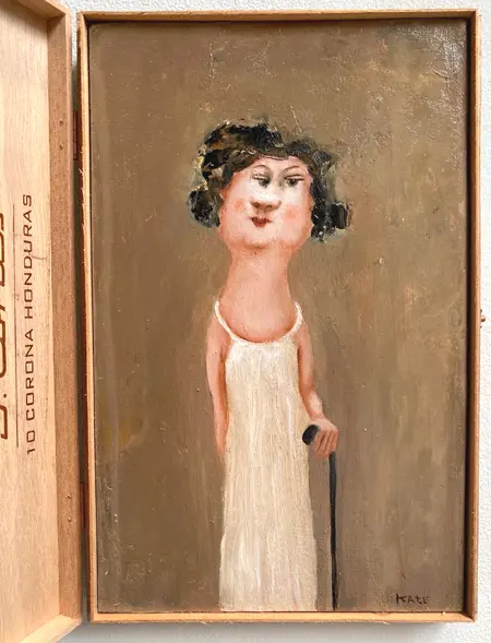 Koos ten Kate, Elvira, 395 euro, Oil on panel in cigar box, 16x25 cm
